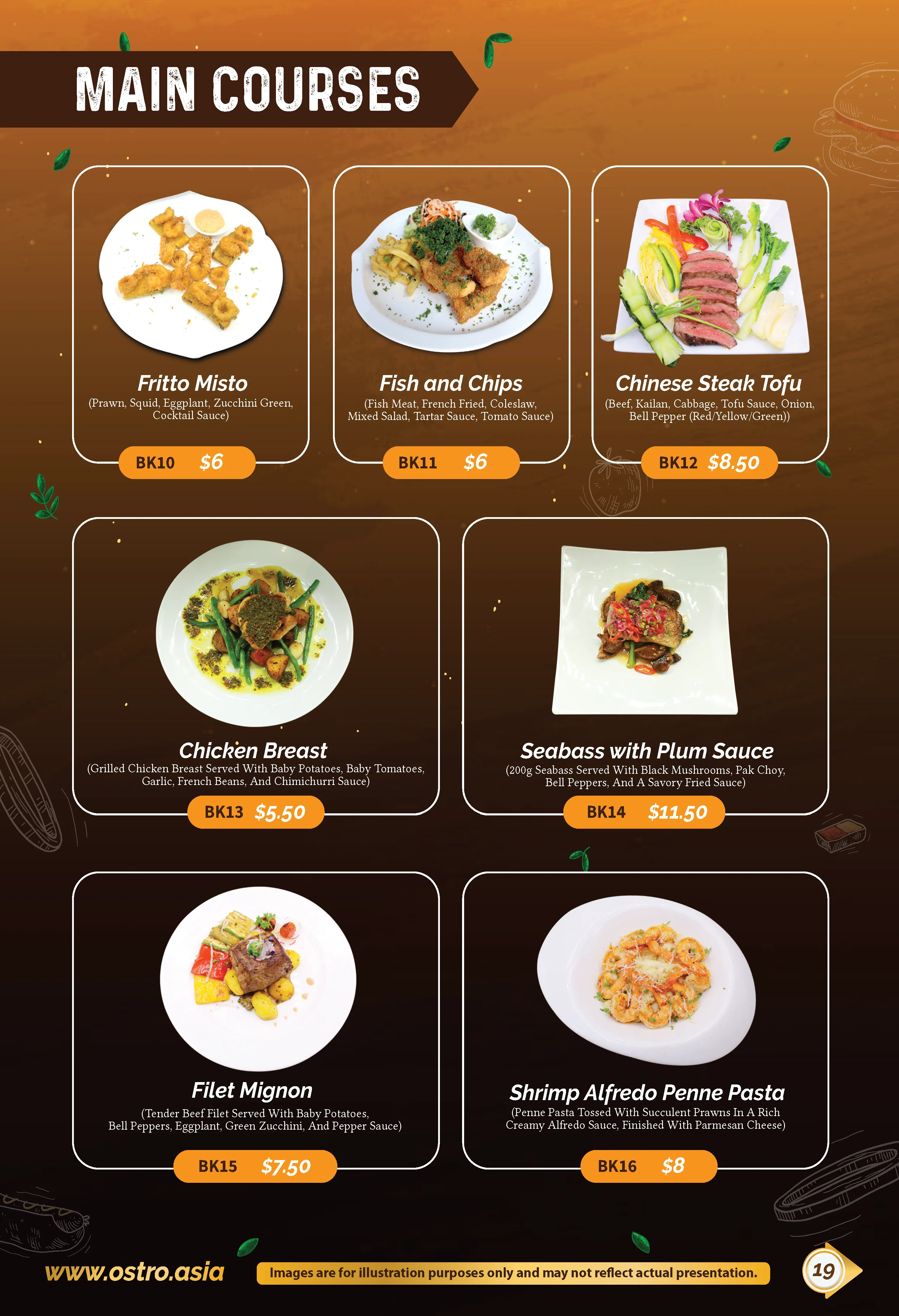Main Courses Menu 3